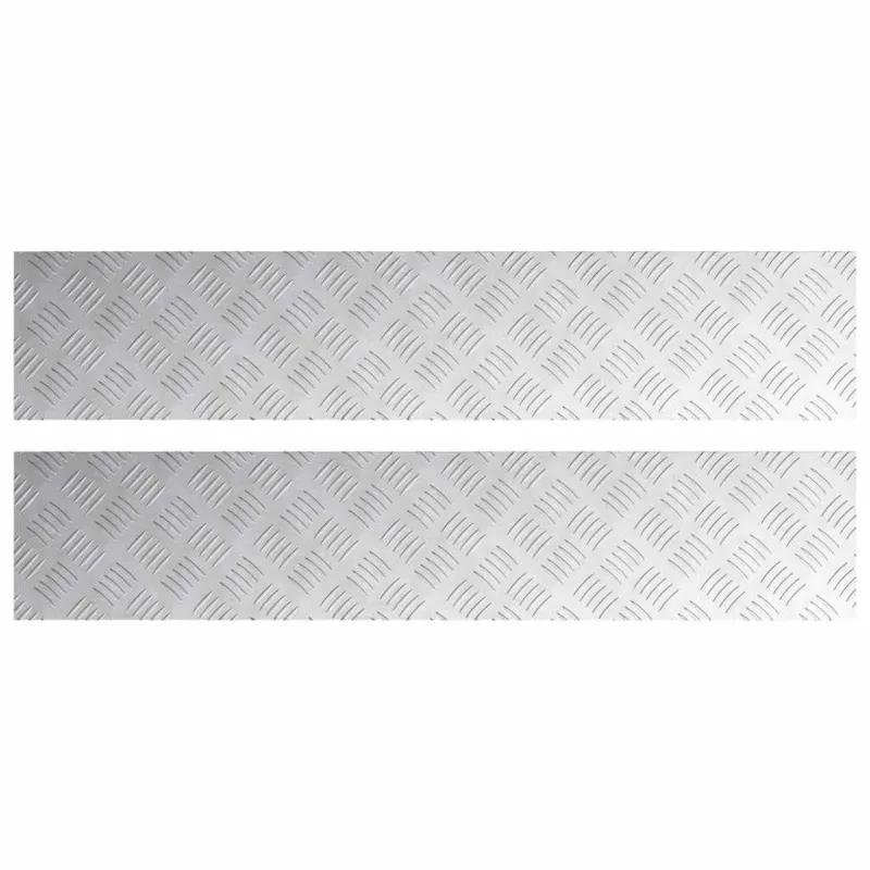 Laiptų danga Stačiakampio 2 pcs Sidabro 100 x 20 cm Aliuminis