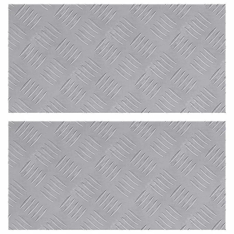 Laiptų danga Stačiakampio 2 pcs Sidabro 50 x 25 cm Aliuminis