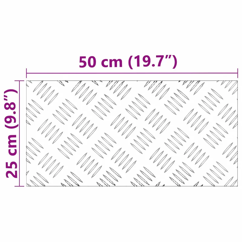Laiptų danga Stačiakampio 4 pcs Sidabro 50 x 25 cm Aliuminis