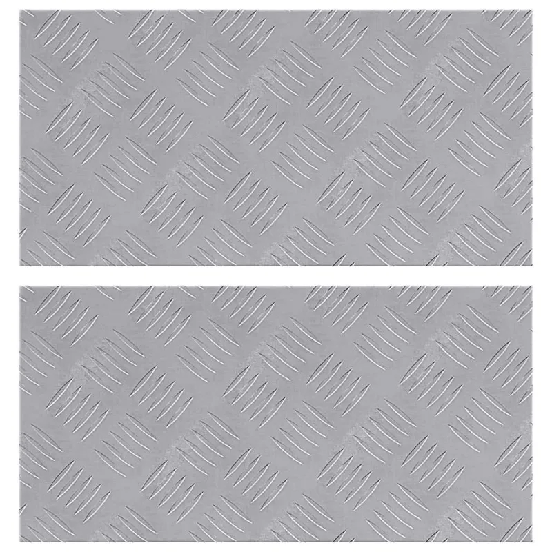 Laiptų danga Stačiakampio 2 pcs Sidabro 50 x 25 cm Aliuminis