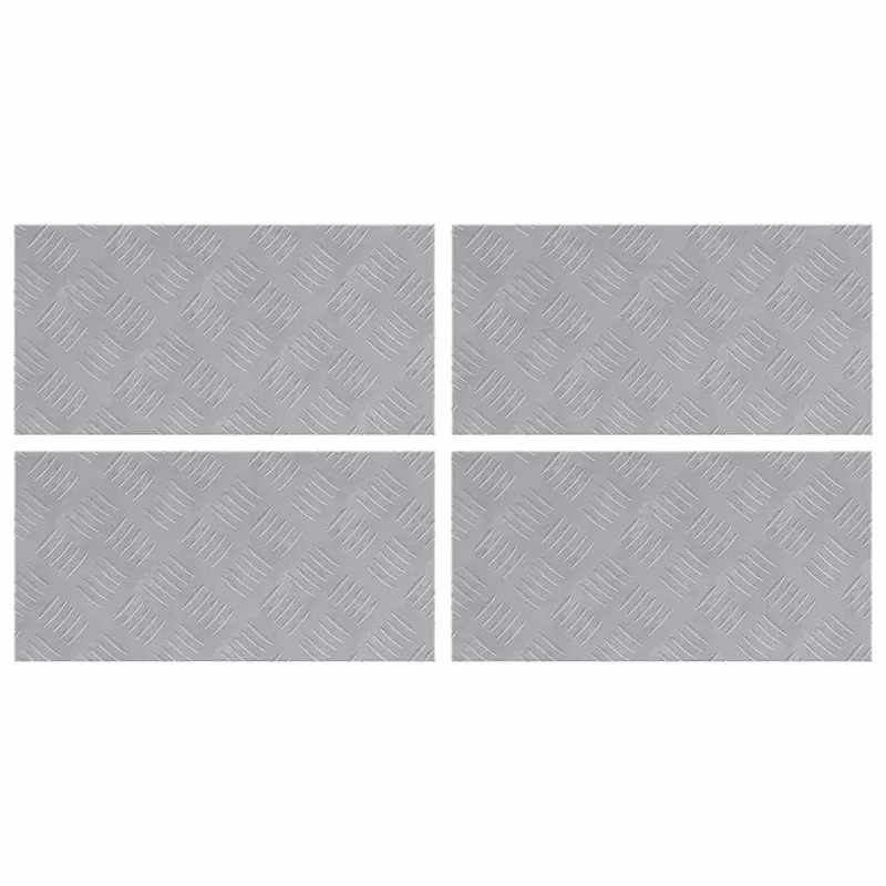 Laiptų danga Stačiakampio 4 pcs Sidabro 50 x 25 cm Aliuminis