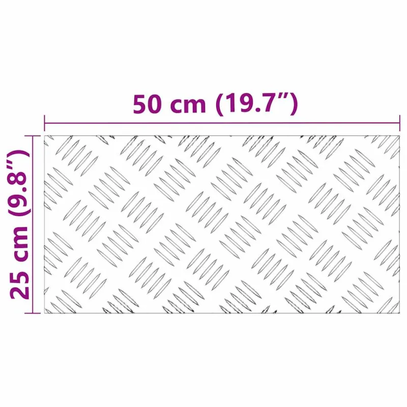 Laiptų danga Stačiakampio 4 pcs Sidabro 50 x 25 cm Aliuminis