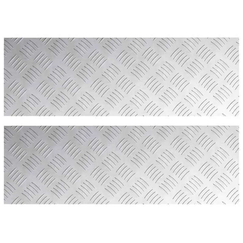 Laiptų danga Stačiakampio 2 pcs Sidabro 75 x 25 cm Aliuminis
