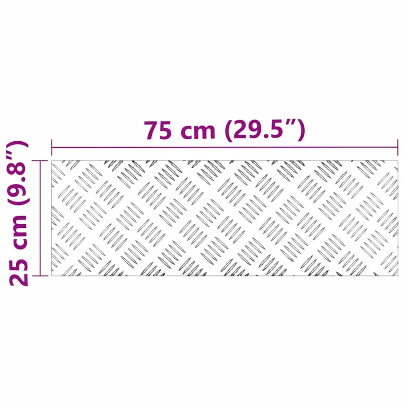 Laiptų danga Stačiakampio 2 pcs Sidabro 75 x 25 cm Aliuminis