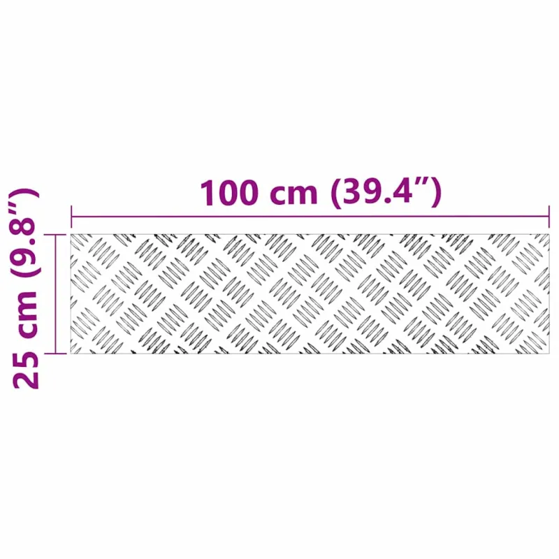 Laiptų danga Stačiakampio 2 pcs Sidabro 100 x 25 cm Aliuminis