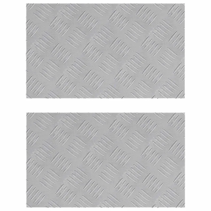 Laiptų danga Stačiakampio 2 pcs Sidabro 50 x 30 cm Aliuminis