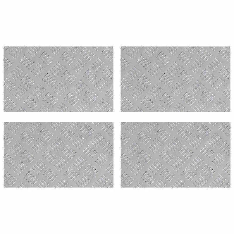 Laiptų danga Stačiakampio 4 pcs Sidabro 50 x 30 cm Aliuminis