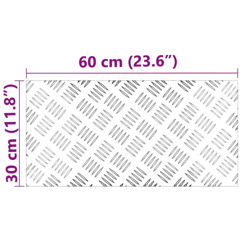 Laiptų danga Stačiakampio 4 pcs Sidabro 60 x 30 cm Aliuminis