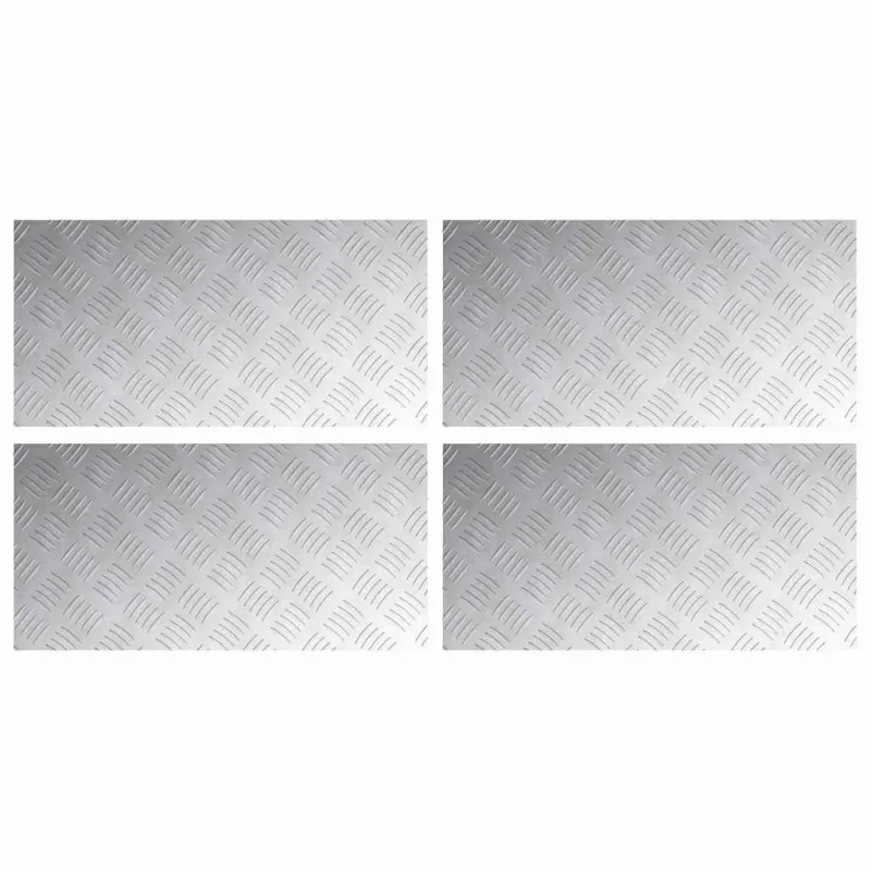 Laiptų danga Stačiakampio 4 pcs Sidabro 60 x 30 cm Aliuminis