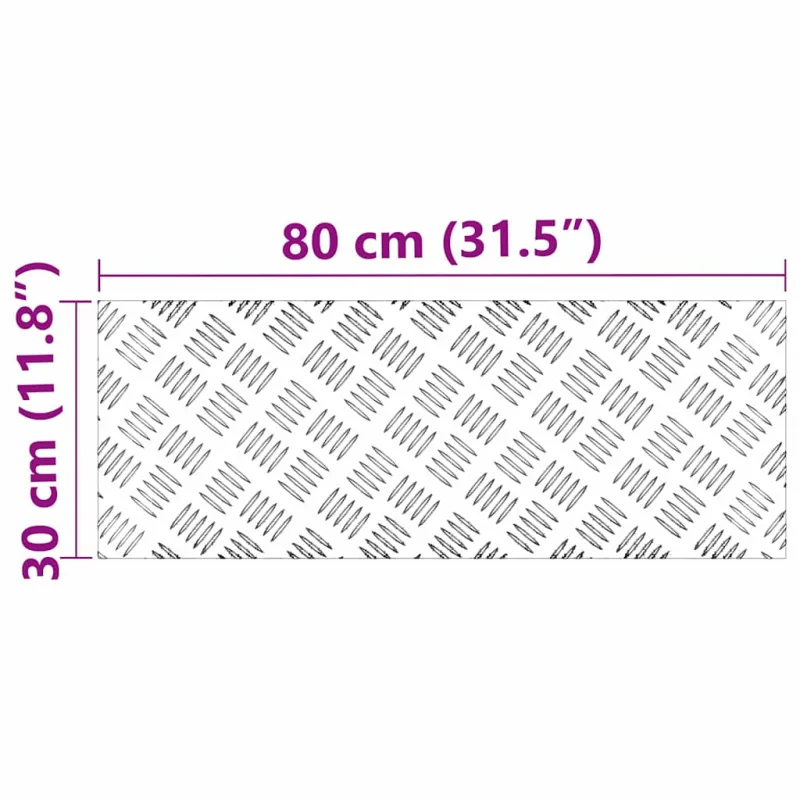 Laiptų danga Stačiakampio 4 pcs Sidabro 80 x 30 cm Aliuminis