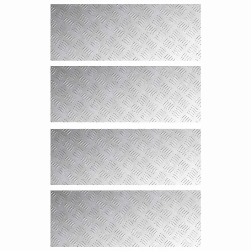 Laiptų danga Stačiakampio 4 pcs Sidabro 80 x 30 cm Aliuminis