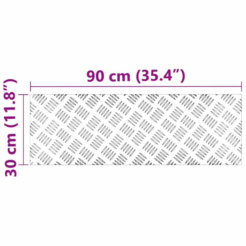 Laiptų danga Stačiakampio 4 pcs Sidabro 90 x 30 cm Aliuminis