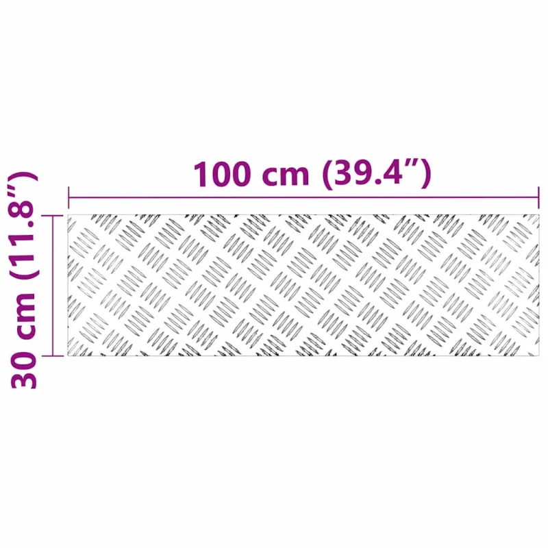 Laiptų danga Stačiakampio 2 pcs Sidabro 100 x 30 cm Aliuminis