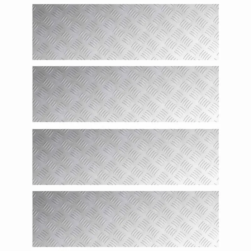 Laiptų danga Stačiakampio 4 pcs Sidabro 100 x 30 cm Aliuminis