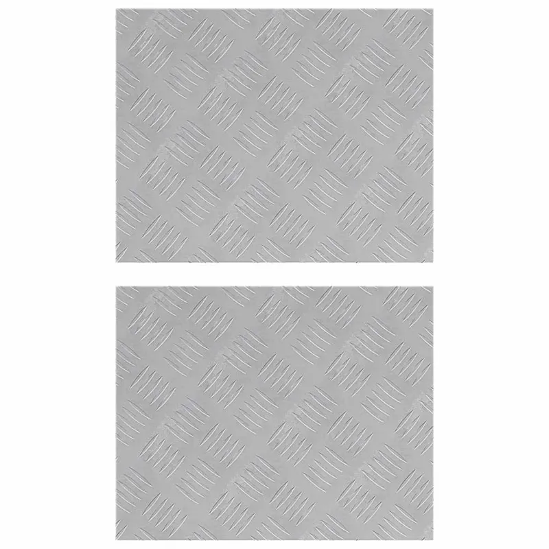 Laiptų danga Stačiakampio 2 pcs Sidabro 50 x 40 cm Aliuminis