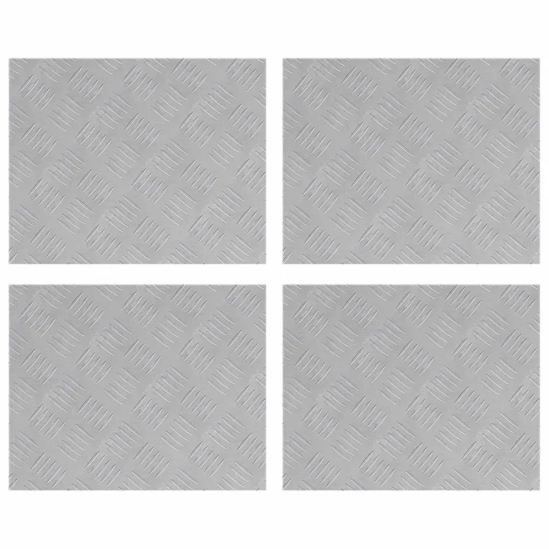 Laiptų danga Stačiakampio 4 pcs Sidabro 50 x 40 cm Aliuminis