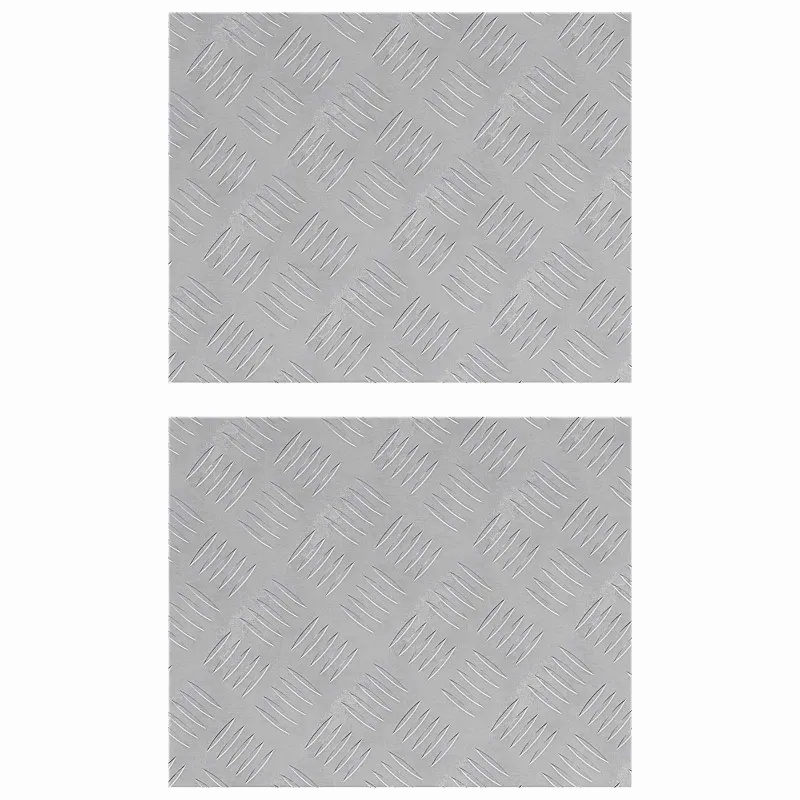Laiptų danga Stačiakampio 2 pcs Sidabro 50 x 40 cm Aliuminis