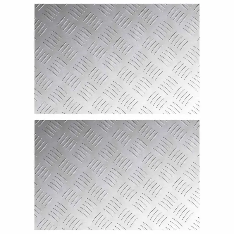 Laiptų danga Stačiakampio 2 pcs Sidabro 60 x 40 cm Aliuminis