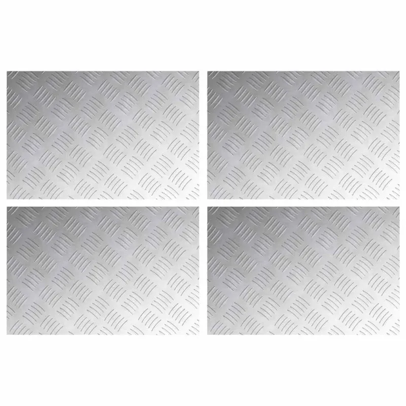 Laiptų danga Stačiakampio 4 pcs Sidabro 60 x 40 cm Aliuminis