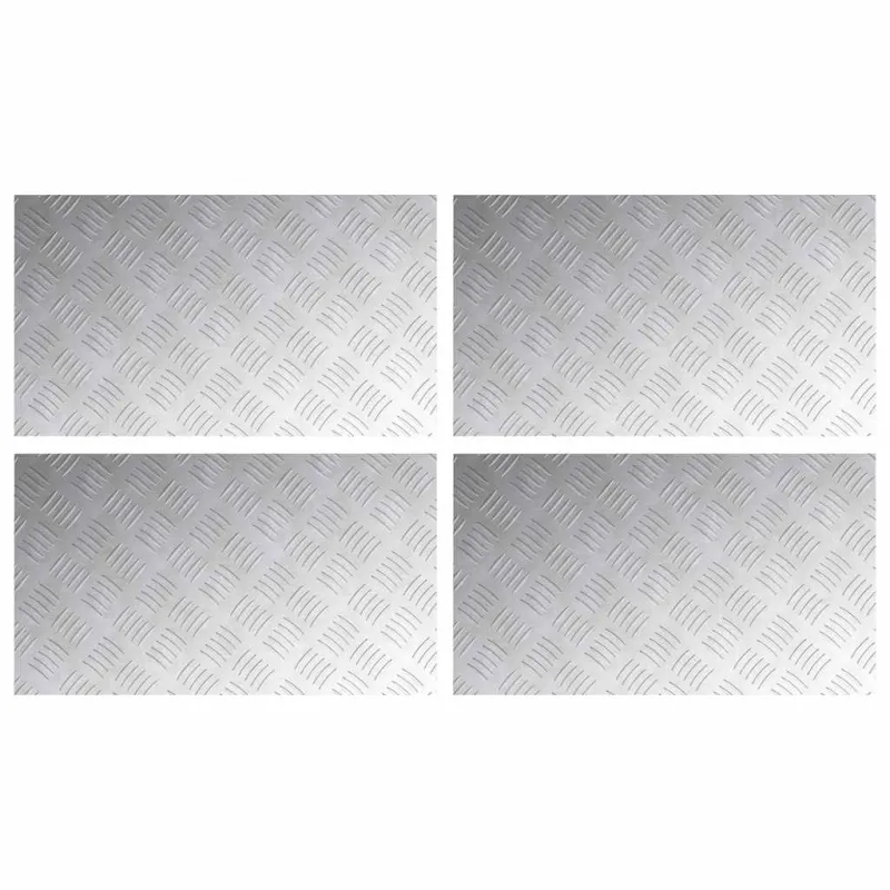 Laiptų danga Stačiakampio 4 pcs Sidabro 70 x 40 cm Aliuminis