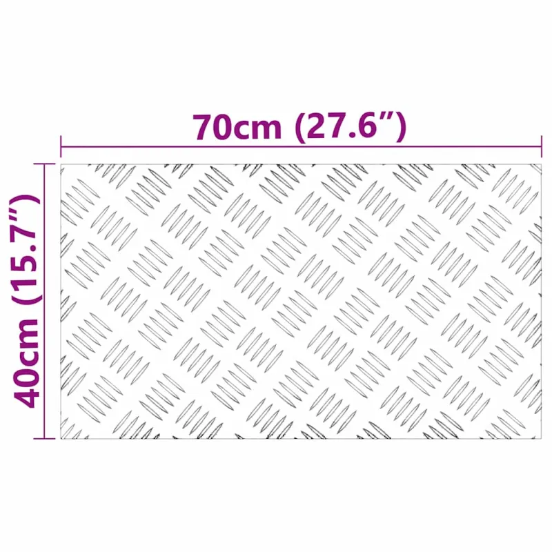 Laiptų danga Stačiakampio 4 pcs Sidabro 70 x 40 cm Aliuminis