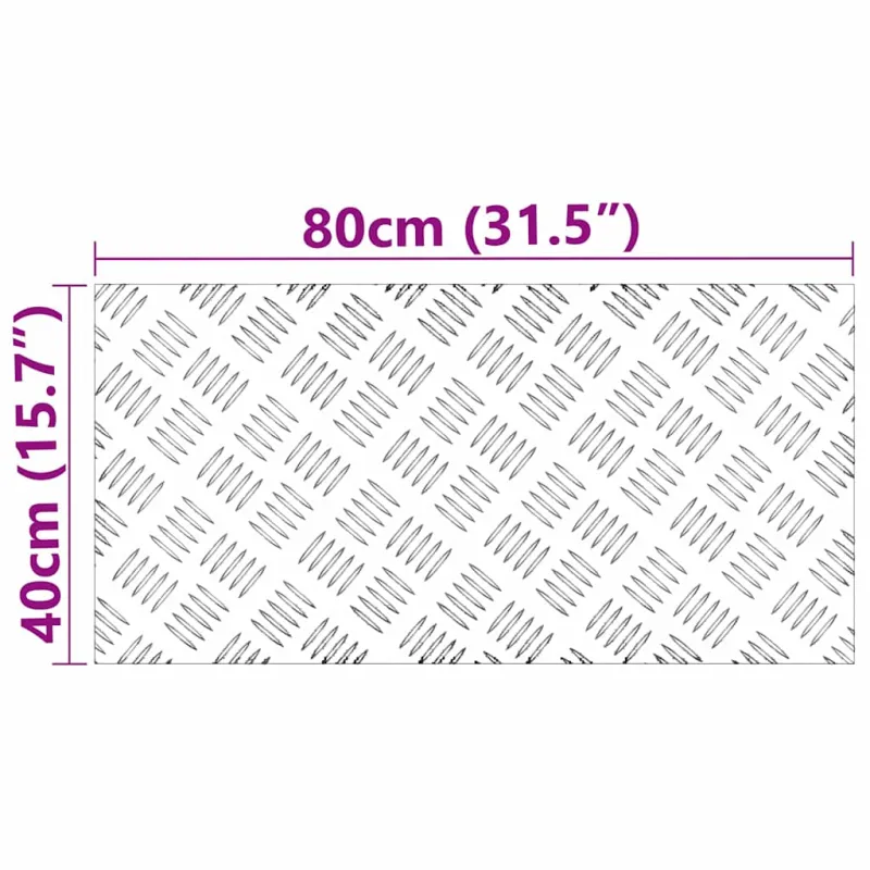 Laiptų danga Stačiakampio 4 pcs Sidabro 80 x 40 cm Aliuminis