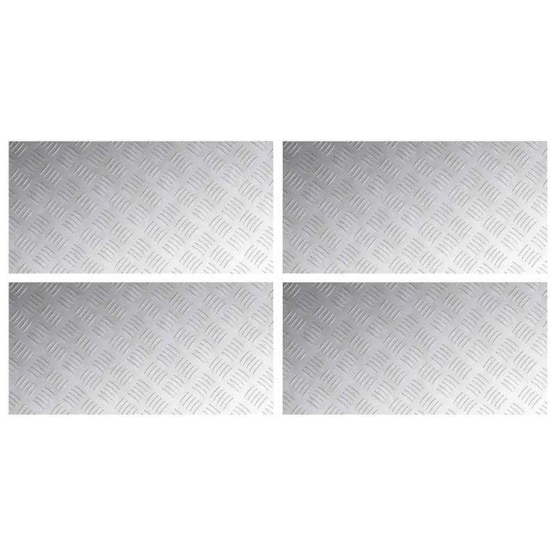 Laiptų danga Stačiakampio 4 pcs Sidabro 80 x 40 cm Aliuminis