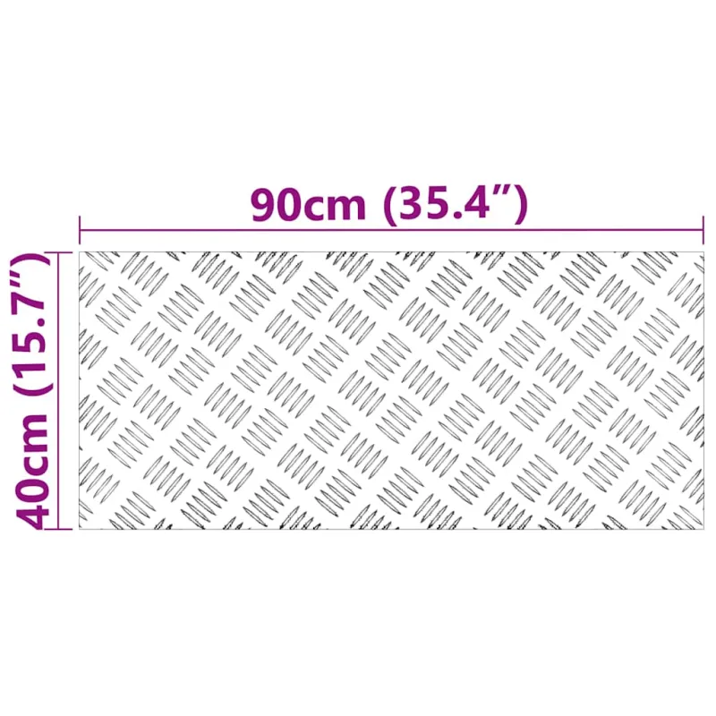 Laiptų danga Stačiakampio 2 pcs Sidabro 90 x 40 cm Aliuminis