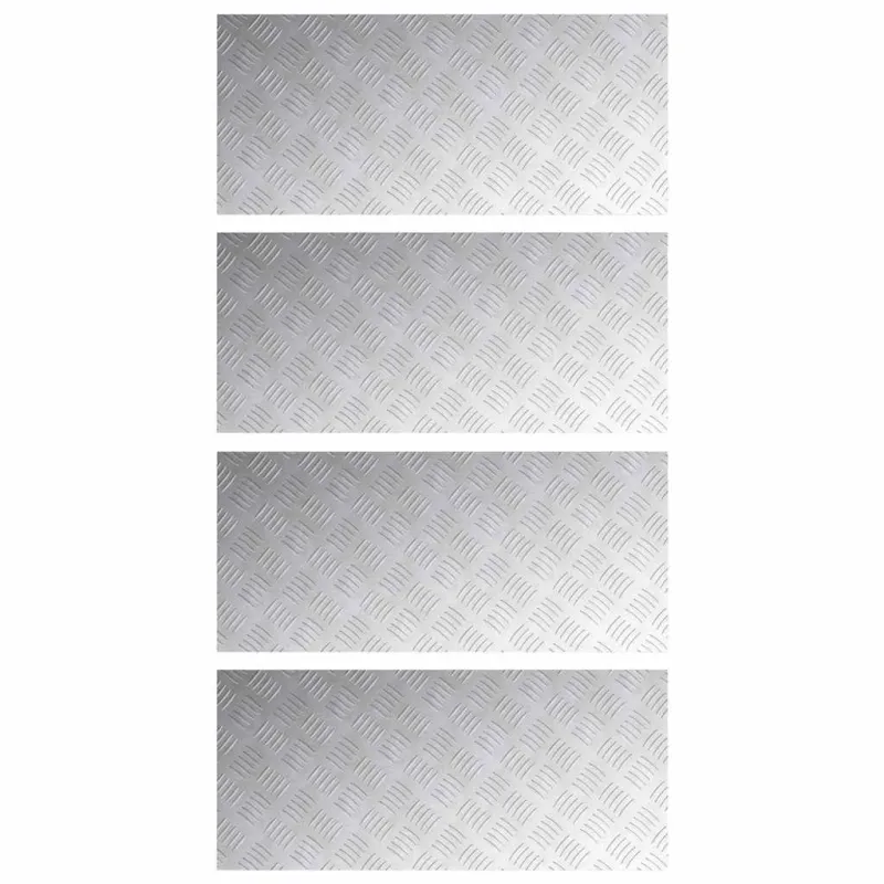 Laiptų danga Stačiakampio 4 pcs Sidabro 90 x 40 cm Aliuminis