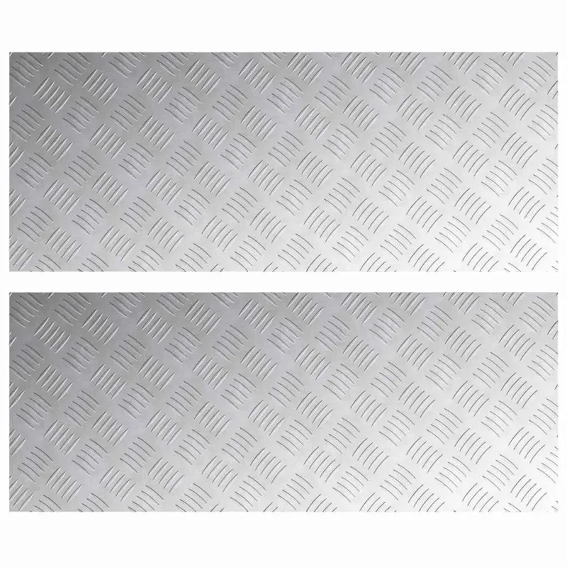 Laiptų danga Stačiakampio 2 pcs Sidabro 100 x 40 cm Aliuminis