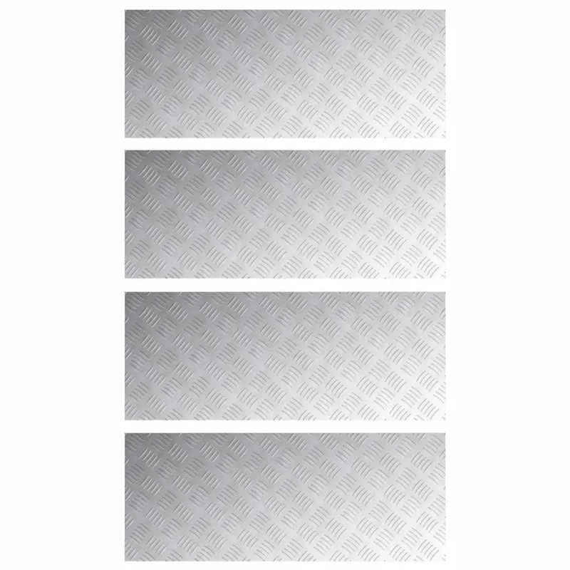Laiptų danga Stačiakampio 4 pcs Sidabro 100 x 40 cm Aliuminis