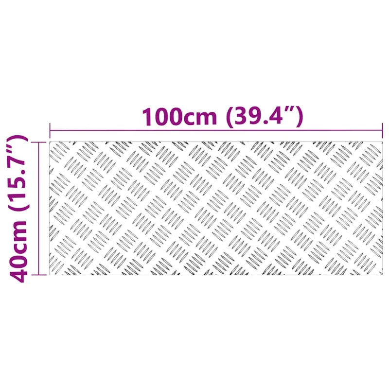 Laiptų danga Stačiakampio 4 pcs Sidabro 100 x 40 cm Aliuminis