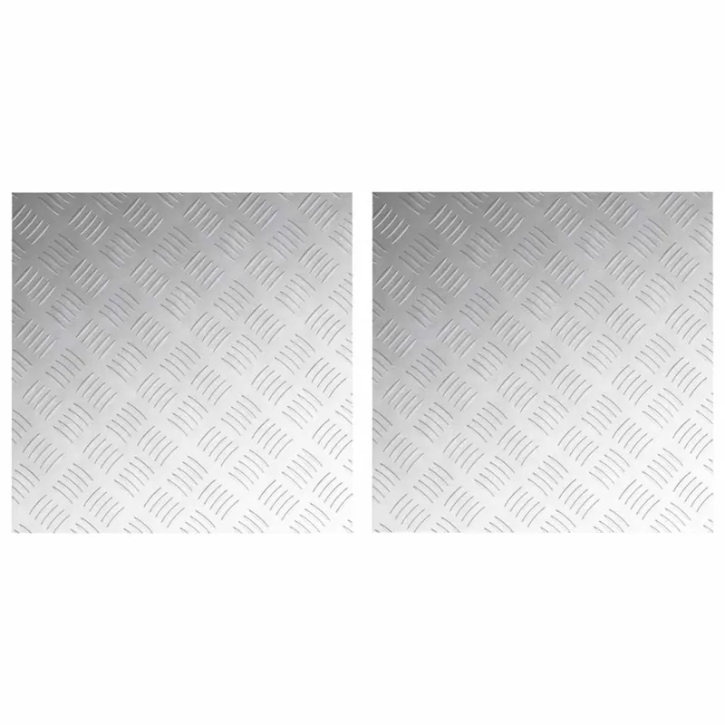 Laiptų danga Kvadrato 2 pcs Sidabro 50 x 50 cm Aliuminis