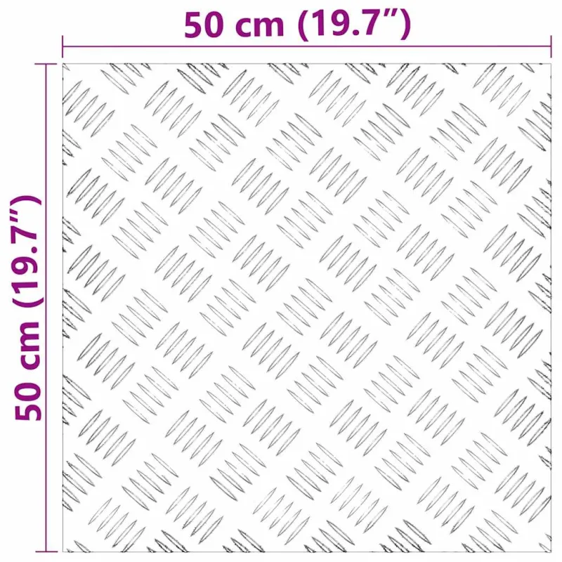 Laiptų danga Kvadrato 2 pcs Sidabro 50 x 50 cm Aliuminis
