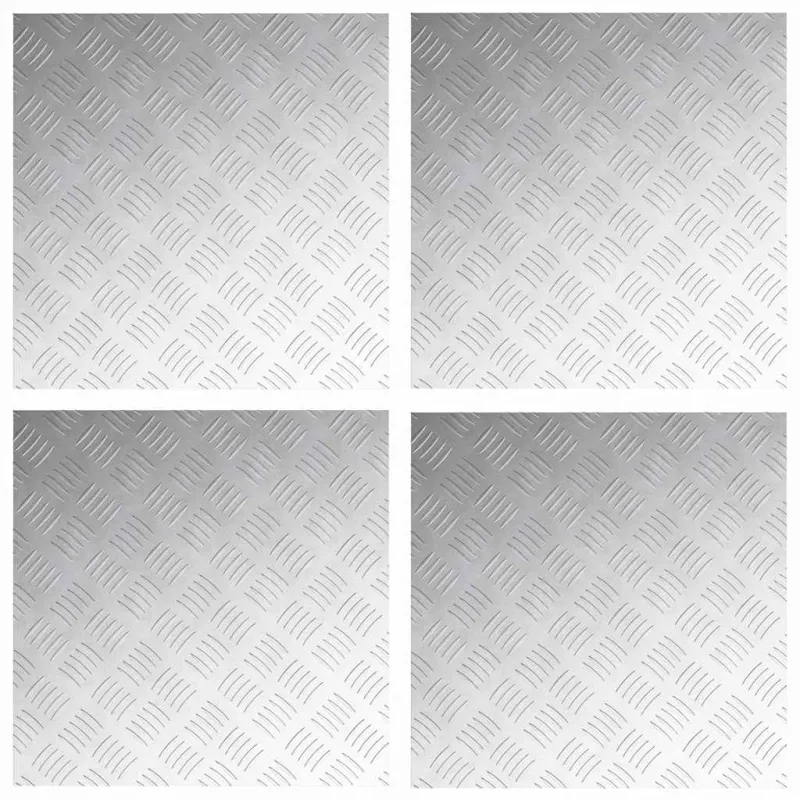 Laiptų danga Kvadrato 4 pcs Sidabro 50 x 50 cm Aliuminis
