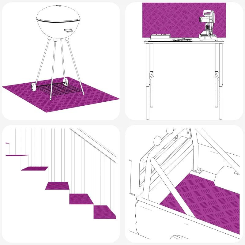 Laiptų danga Stačiakampio 2 pcs Sidabro 60 x 50 cm Aliuminis