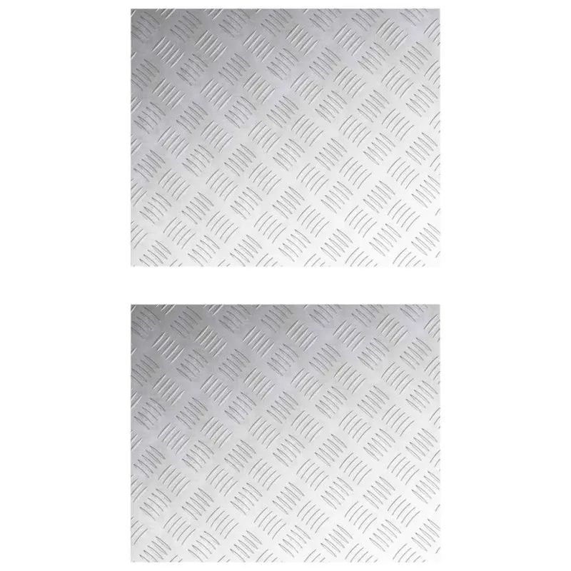 Laiptų danga Stačiakampio 2 pcs Sidabro 60 x 50 cm Aliuminis
