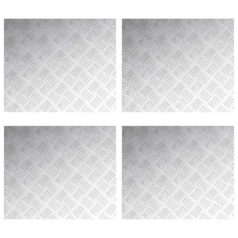 Laiptų danga Stačiakampio 4 pcs Sidabro 60 x 50 cm Aliuminis