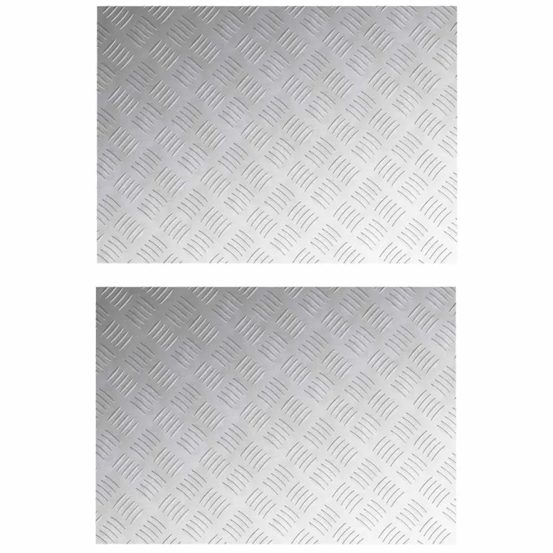 Laiptų danga Stačiakampio 2 pcs Sidabro 70 x 50 cm Aliuminis