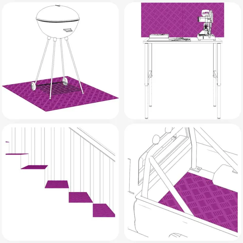 Laiptų danga Stačiakampio 2 pcs Sidabro 70 x 50 cm Aliuminis
