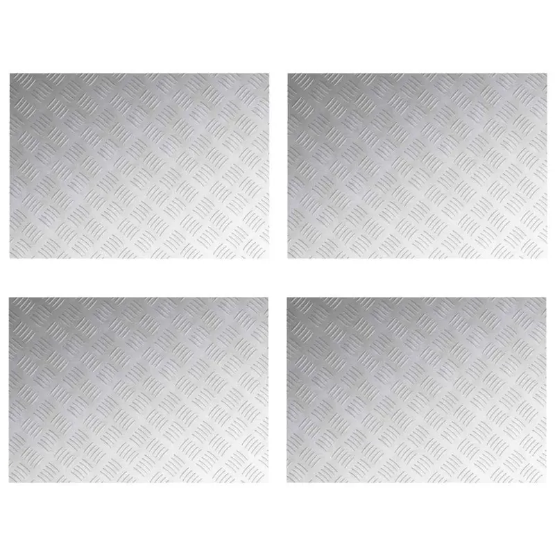 Laiptų danga Stačiakampio 4 pcs Sidabro 70 x 50 cm Aliuminis