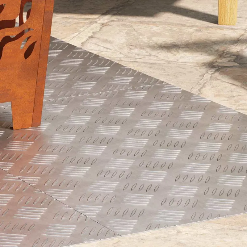 Laiptų danga Stačiakampio 4 pcs Sidabro 70 x 50 cm Aliuminis