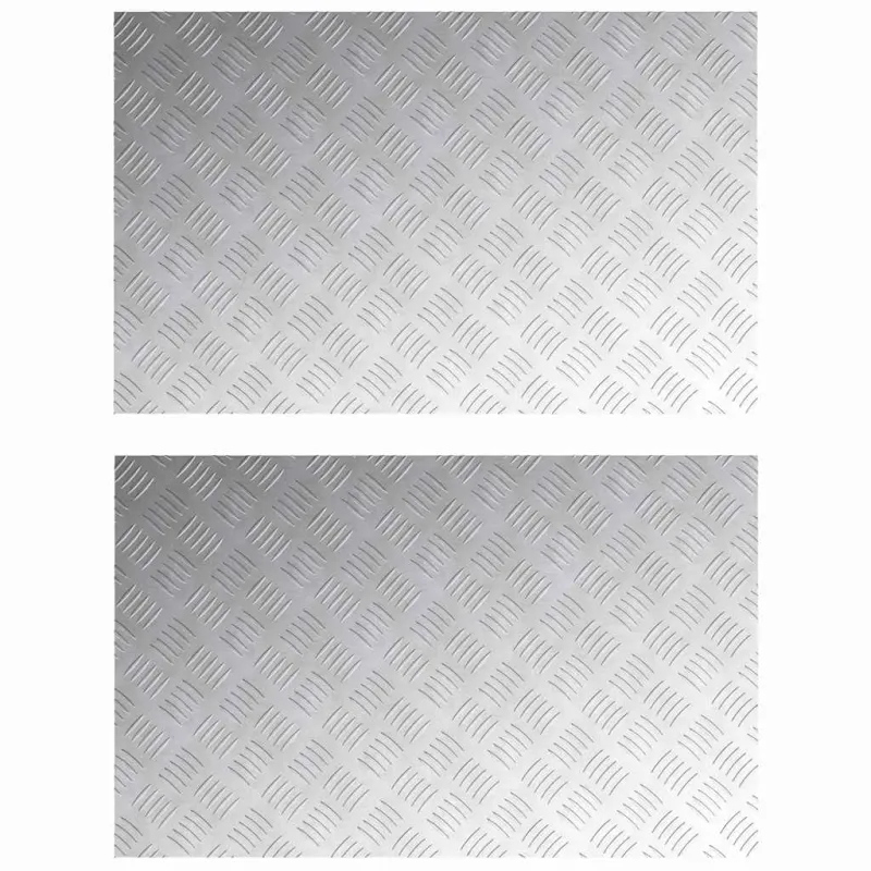 Laiptų danga Stačiakampio 2 pcs Sidabro 80 x 50 cm Aliuminis