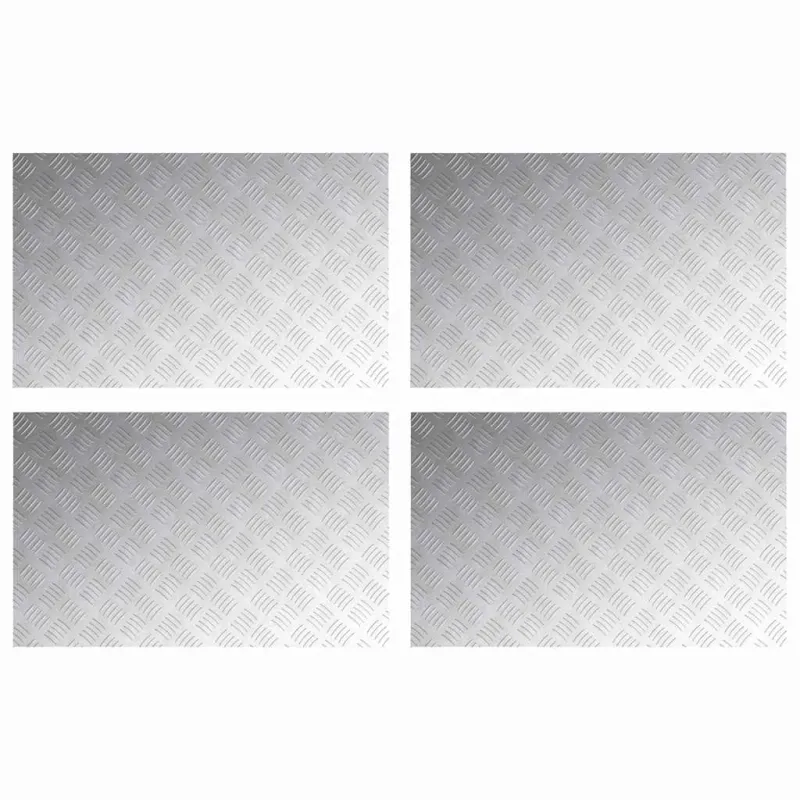 Laiptų danga Stačiakampio 4 pcs Sidabro 80 x 50 cm Aliuminis