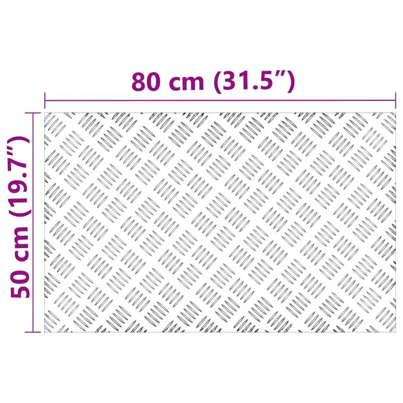 Laiptų danga Stačiakampio 4 pcs Sidabro 80 x 50 cm Aliuminis