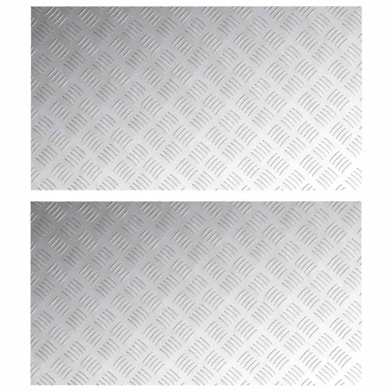 Laiptų danga Stačiakampio 2 pcs Sidabro 90 x 50 cm Aliuminis