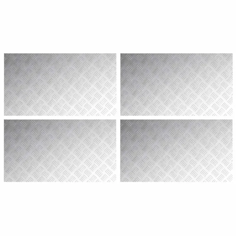 Laiptų danga Stačiakampio 4 pcs Sidabro 90 x 50 cm Aliuminis