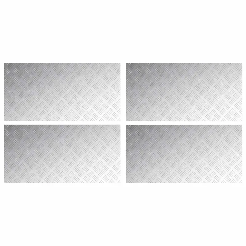 Laiptų danga Stačiakampio 4 pcs Sidabro 100 x 50 cm Aliuminis