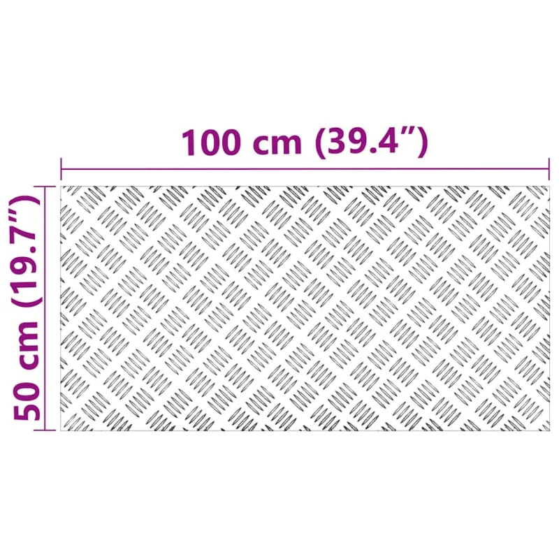 Laiptų danga Stačiakampio 4 pcs Sidabro 100 x 50 cm Aliuminis