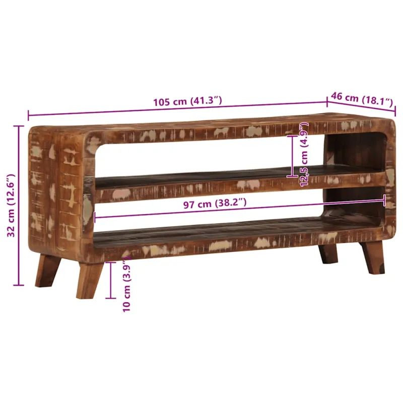 Televizoriaus spintelė, 105x46x32cm, perdirbta mediena